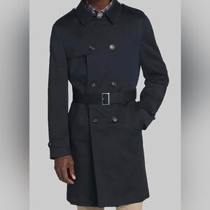 Jos. A. Bank Black Double-Breasted Trench Coat Size 42R